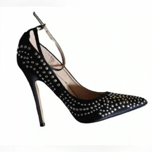 Zigi Soho Black Slingback Gold Silver  Adornments Pointed Toe Size 7